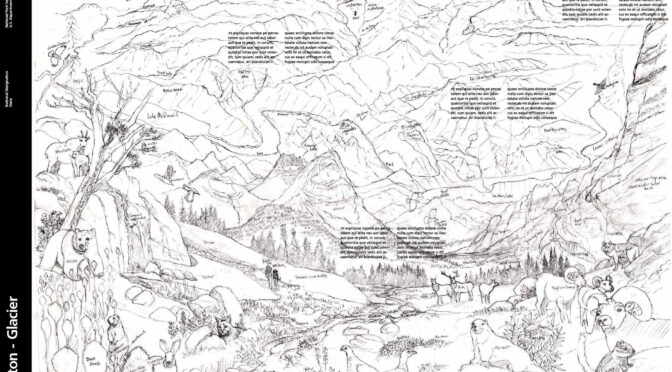 Glacier National Park map mural