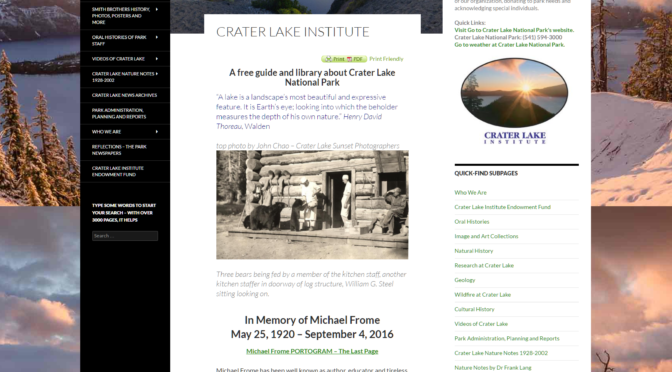 Crater Lake Institute – a side project