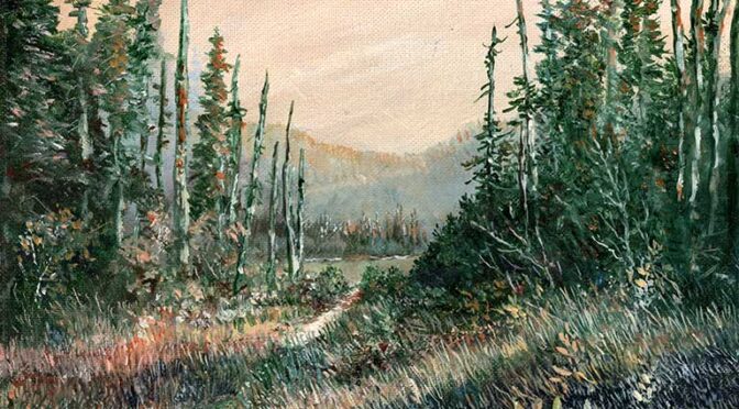 Little Oils – Late Afternoon, Grassy Trail